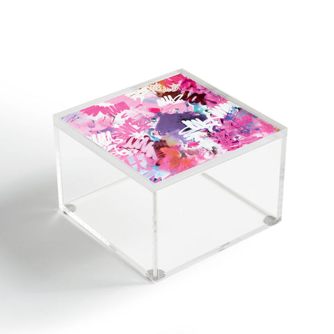 Kent Youngstrom pink brush strokes Acrylic Box