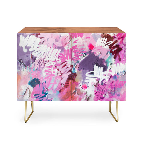 Kent Youngstrom pink brush strokes Credenza