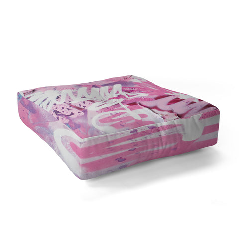Kent Youngstrom pink brush strokes Floor Pillow Square
