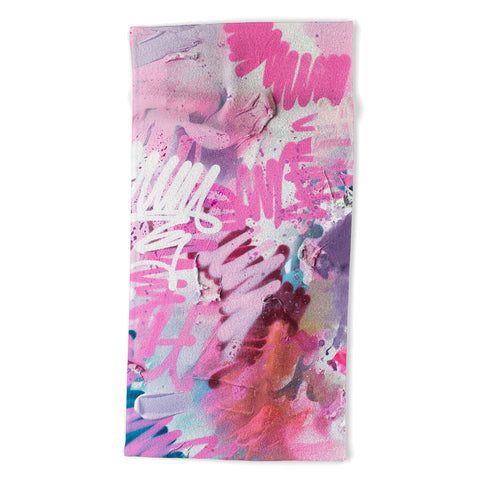 Kent Youngstrom pink brush strokes Beach Towel