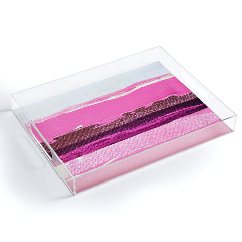 Kent Youngstrom pink stripes Acrylic Tray