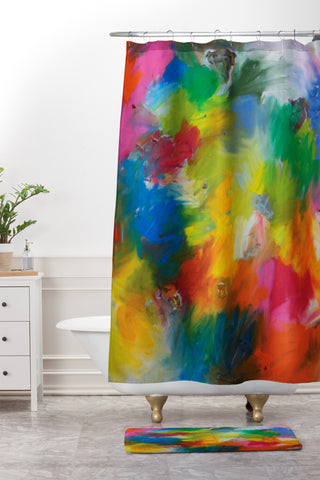 Kent Youngstrom rainbow combustion Shower Curtain And Mat