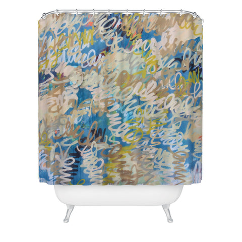 Kent Youngstrom squiggle multi colors Shower Curtain