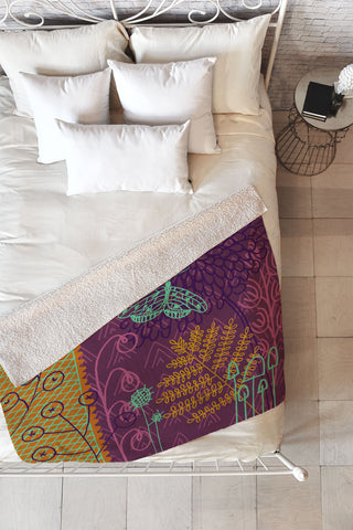 Kerrie Satava Butterfly Bloom Fleece Throw Blanket