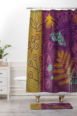 Kerrie Satava Butterfly Bloom Shower Curtain And Mat