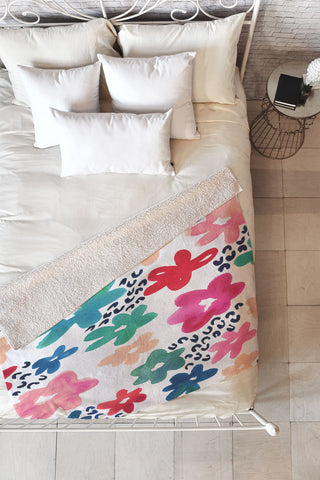 Kerrie Satava Flower Pop Fleece Throw Blanket