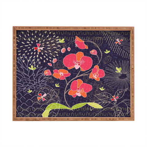 Kerrie Satava Orchid Bloom Rectangular Tray