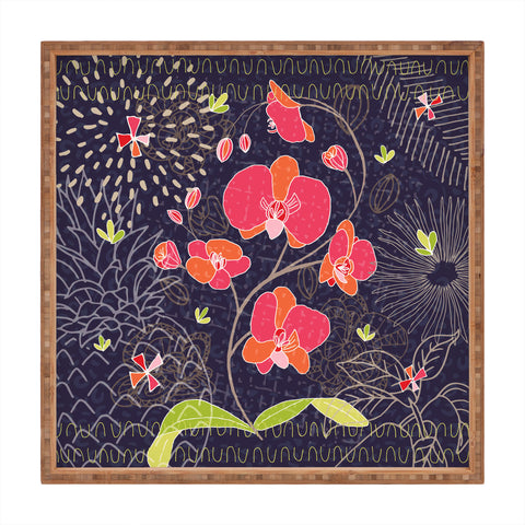 Kerrie Satava Orchid Bloom Square Tray