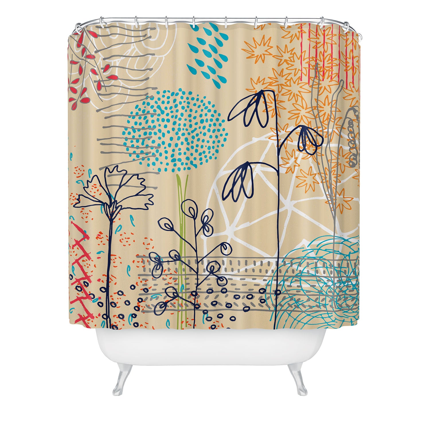 Spring Raindrops Shower Curtain Kerrie Satava