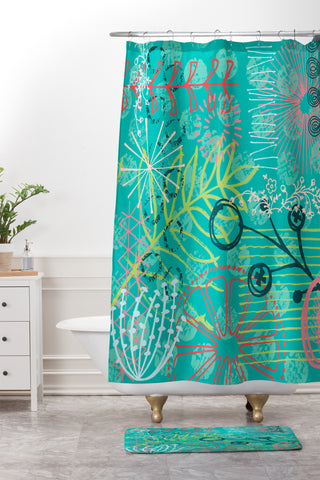 Kerrie Satava Summer Burst Shower Curtain And Mat