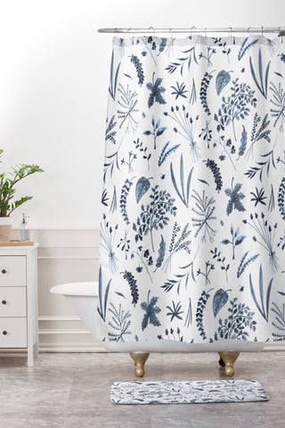 Kerrie Satava Wild Prarie Blue Shower Curtain And Mat