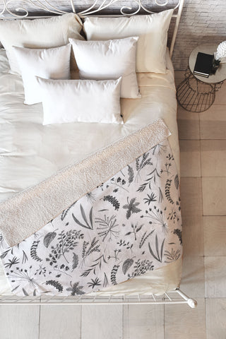 Kerrie Satava Wild Prarie Gray Fleece Throw Blanket