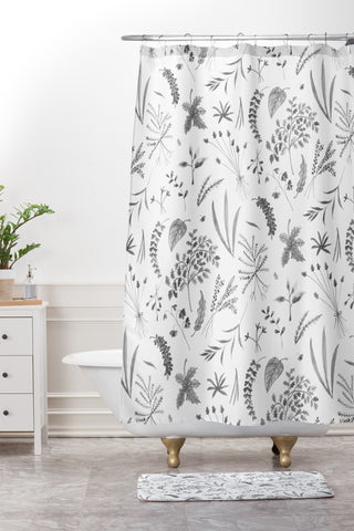 Kerrie Satava Wild Prarie Gray Shower Curtain And Mat