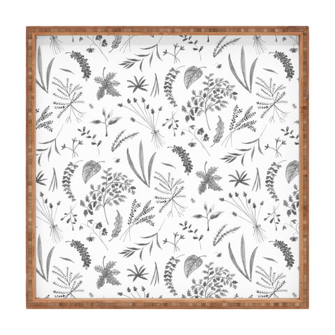 Kerrie Satava Wild Prarie Gray Square Tray