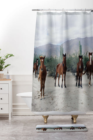 Kevin Russ Baha de los ngeles Wild Horses Shower Curtain And Mat