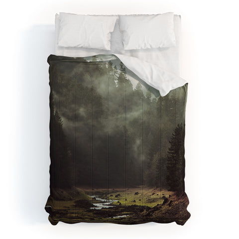 Kevin Russ Foggy Forest Creek Comforter