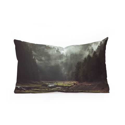 Kevin Russ Foggy Forest Creek Oblong Throw Pillow