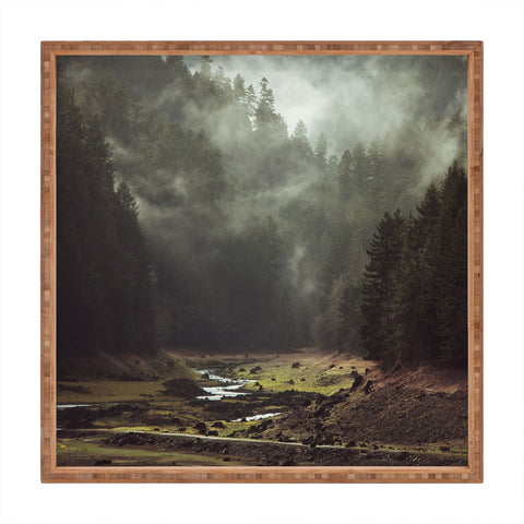 Kevin Russ Foggy Forest Creek Square Tray