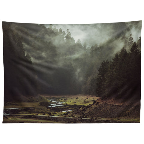 Kevin Russ Foggy Forest Creek Tapestry