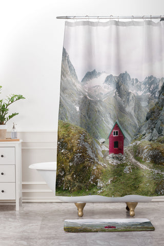 Kevin Russ Mint Hut Shower Curtain And Mat