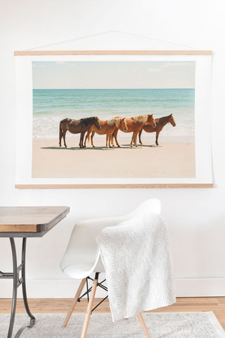 Kevin Russ Summer Beach Horses Art Print And Hanger