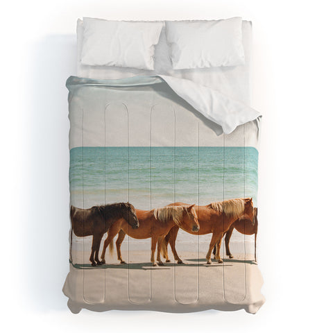 Kevin Russ Summer Beach Horses Comforter