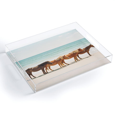Kevin Russ Summer Beach Horses Acrylic Tray