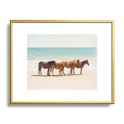 Kevin Russ Summer Beach Horses Metal Framed Art Print