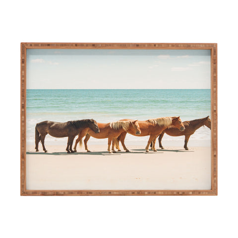 Kevin Russ Summer Beach Horses Rectangular Tray