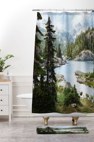 Kevin Russ Summer in the Cascades Shower Curtain And Mat