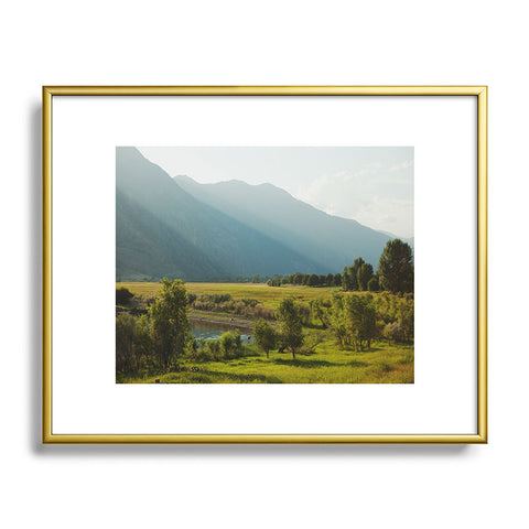 Kevin Russ Wading Deer Metal Framed Art Print