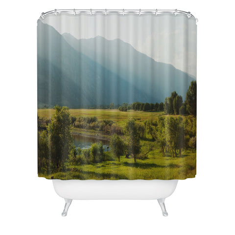 Kevin Russ Wading Deer Shower Curtain