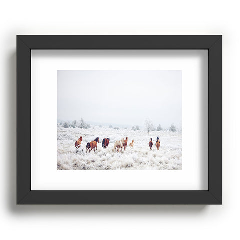 Kevin Russ Winter Horses Recessed Framing Rectangle