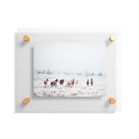 Kevin Russ Winter Horses Floating Acrylic Print