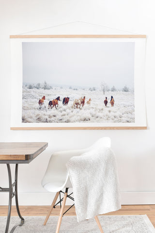 Kevin Russ Winter Horses Art Print And Hanger