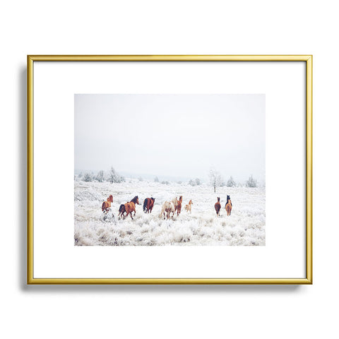 Kevin Russ Winter Horses Metal Framed Art Print