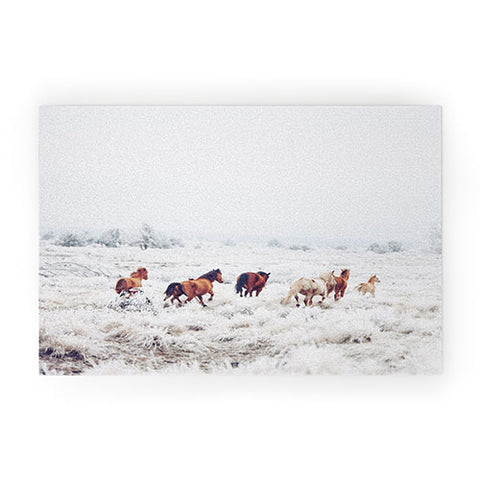 Kevin Russ Winter Horses Welcome Mat