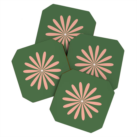 Kierkegaard Design Studio Big Daisy Retro Minimalism Coaster Set