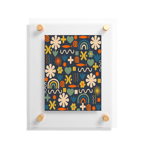 Kierkegaard Design Studio Cute Miscellany Rainbow Floral Floating Acrylic Print