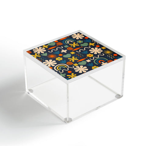 Kierkegaard Design Studio Cute Miscellany Rainbow Floral Acrylic Box
