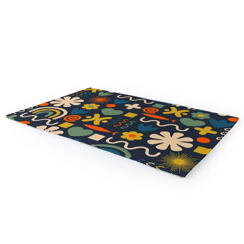 Kierkegaard Design Studio Cute Miscellany Rainbow Floral Area Rug