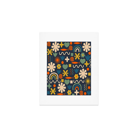 Kierkegaard Design Studio Cute Miscellany Rainbow Floral Art Print