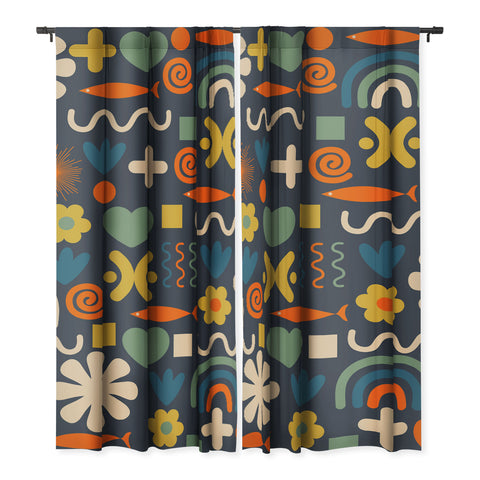 Kierkegaard Design Studio Cute Miscellany Rainbow Floral Blackout Non Repeat