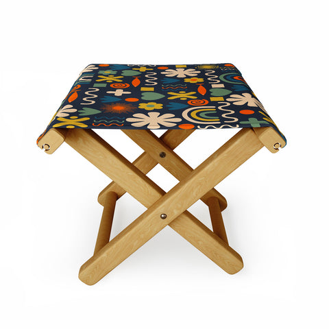 Kierkegaard Design Studio Cute Miscellany Rainbow Floral Folding Stool