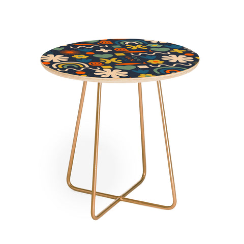 Kierkegaard Design Studio Cute Miscellany Rainbow Floral Round Side Table