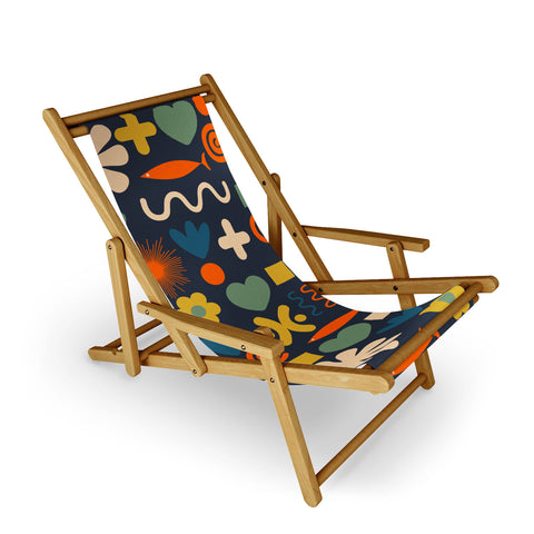 Kierkegaard Design Studio Cute Miscellany Rainbow Floral Sling Chair