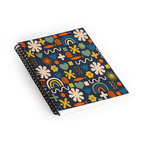 Kierkegaard Design Studio Cute Miscellany Rainbow Floral Spiral Notebook