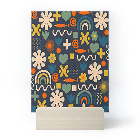 Kierkegaard Design Studio Cute Miscellany Rainbow Floral Mini Art Print