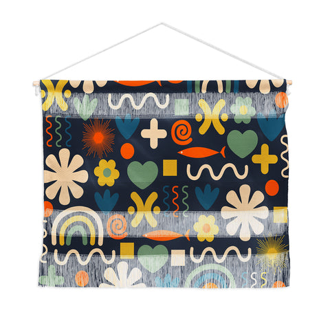 Kierkegaard Design Studio Cute Miscellany Rainbow Floral Wall Hanging Landscape