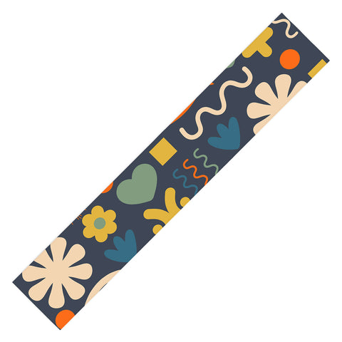Kierkegaard Design Studio Cute Miscellany Rainbow Floral Table Runner